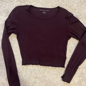 American Eagle Purple Long Sleeve Baby Tee